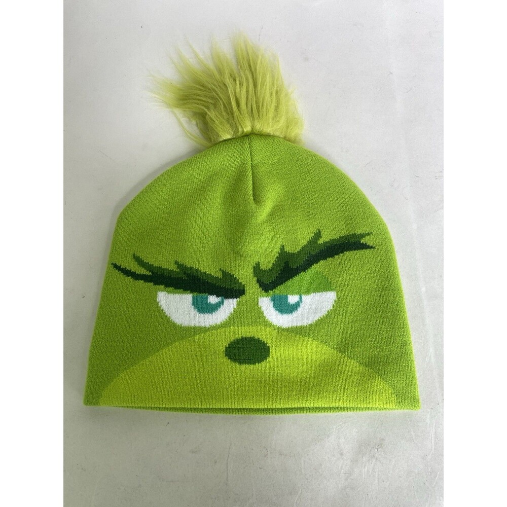 The Grinch Green Youth Kids Boys Girls Uncuffed Beanie Hat Cap Faux Fur